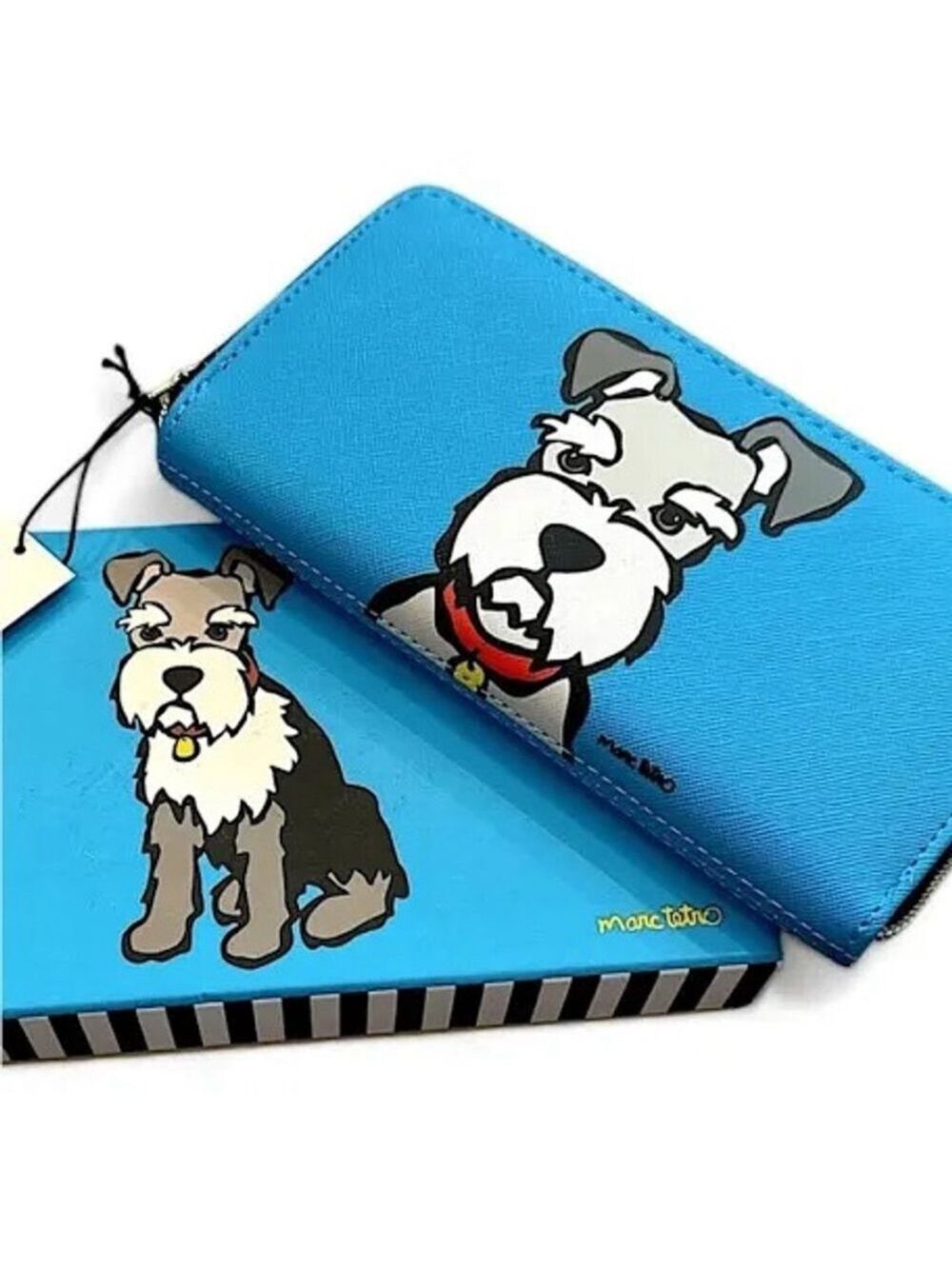 Marc Tetro Schnauzer Blue Zip Wallet One Size